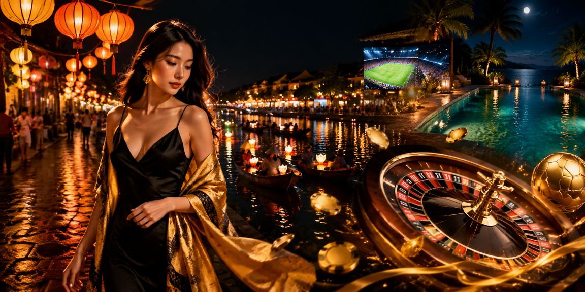 Trò chơi mini-game roulette với khung cảnh Hội An